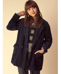 w closet | コーデュロイダブルチェスターコート(トップス)