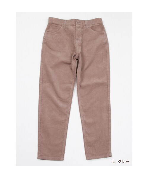 w closet（ダブルクローゼット）の「コーデュロイボーイフレンドパンツ（パンツ・レディース・アイボリー/L.グレー/チャコール・FREE）」の3枚目の写真