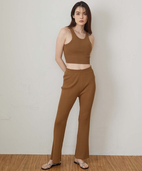 OUVRAGE CLASSE(ウヴラージュクラス)の「【PROTAGONISTA(プロタゴニスタ)】アメリカンスリーブニットトップ(キャミソール・レディース・ホワイト/カーキ/ブラック・FREE)」の1枚目の写真