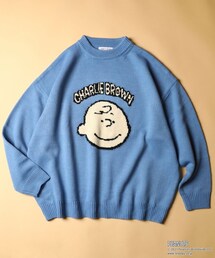 FREAK'S STORE（フリークスストア）の「WEBオリジナル PEANUTS/ピーナッツ 別注 ビッグシルエット ジャガードニット/チャーリー・ブラウン（トップス）」