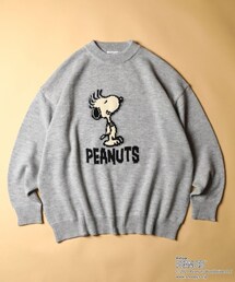 FREAK'S STORE（フリークスストア）の「WEBオリジナル PEANUTS/ピーナッツ 別注 ビッグシルエット ジャガードニット/スヌーピー（トップス）」