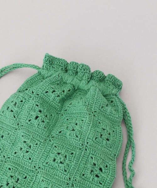 FREAK'S STORE(フリークスストア)の「pansy crochet pouch【一部予約商品】(バッグ・ピンク/ライトピンク/オレンジ/イエロー/グリーン/サックスブルー/ネイビー・ONE SIZE)」の5枚目の写真