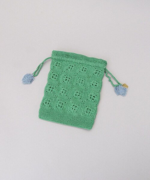 FREAK'S STORE(フリークスストア)の「pansy crochet pouch【一部予約商品】(バッグ・ピンク/ライトピンク/オレンジ/イエロー/グリーン/サックスブルー/ネイビー・ONE SIZE)」の3枚目の写真