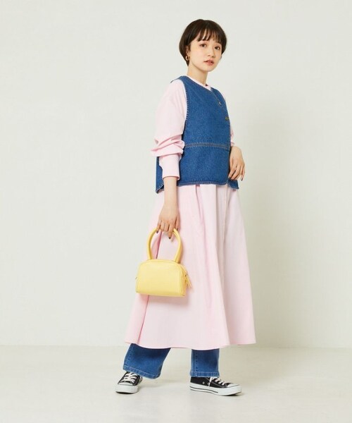 FREAK'S STORE（フリークスストア）の「マオカラーフレアシャツワンピース（ワンピース/ドレス・オフホワイト/ブラック/ピンク・FREE）」の4枚目の写真