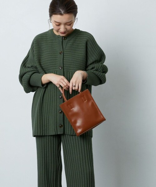 FREAK'S STORE(フリークスストア)の「リブニットカーデガンセットアップ【WEB限定】(その他・ナチュラル/ブラック/オリーブ/ネイビー/パープル・S)」の6枚目の写真