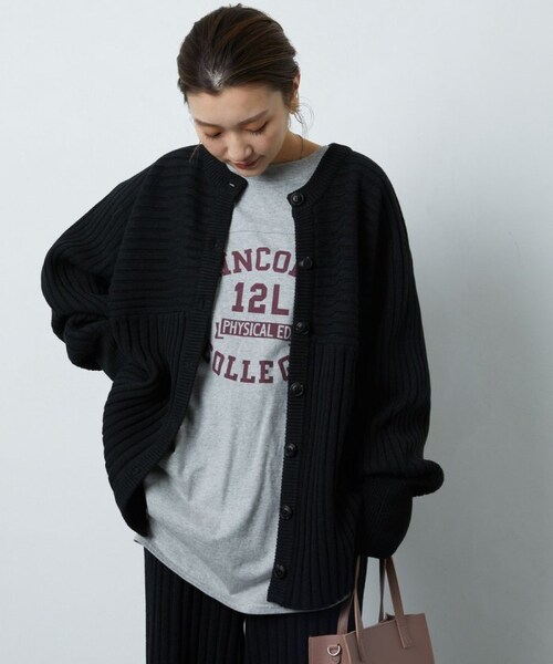 FREAK'S STORE(フリークスストア)の「リブニットカーデガンセットアップ【WEB限定】(その他・ナチュラル/ブラック/オリーブ/ネイビー/パープル・S)」の22枚目の写真