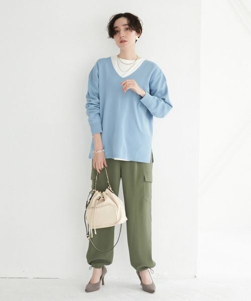 BAYFLOW(ベイフロー)の「カーゴパンツ(パンツ・レディース・アイボリー52/カーキ78/ネイビー88・2(S)/3(M))」の6枚目の写真
