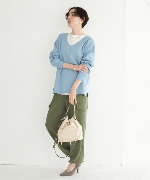 BAYFLOW(ベイフロー)の「カーゴパンツ(パンツ・レディース・アイボリー52/カーキ78/ネイビー88・2(S)/3(M))」の7枚目の写真