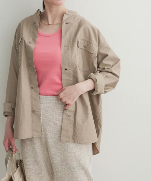 URBAN RESEARCH DOORS（アーバンリサーチドアーズ）の「コットンミリタリースタンドシャツ（その他・レディース・BEIGE/KHAKI・M）」の21枚目の写真