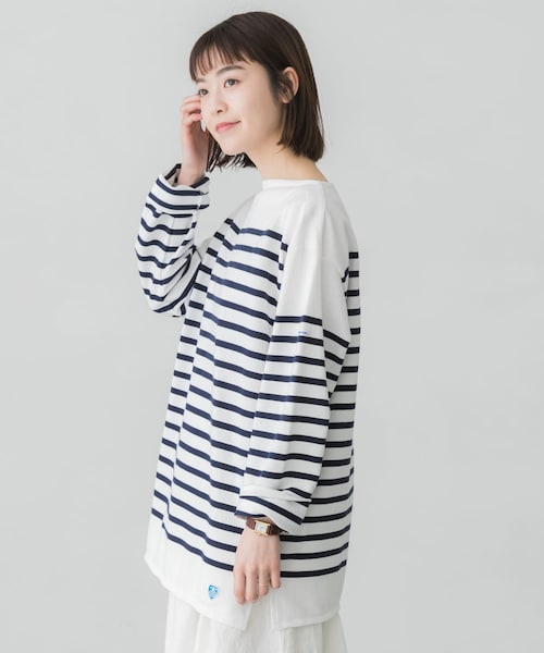 ORCIVAL（オーシバル）の「ORCIVAL BOAT NECK LONG-SLEEVE PULLOVER（その他・レディース・WHITEBLEU/WHTPIRATE・6）」の2枚目の写真