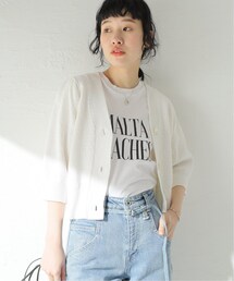 Spick & Span（スピックアンドスパン）の「綿麻パフスリーブショートカーディガン（トップス）」