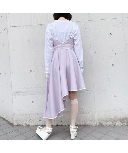 lilLilly（リルリリー）の「アシメントリーパイピングドレス（ワンピース/ドレス・レディース・BLUE/PURPLE/BLACK）」の9枚目の写真