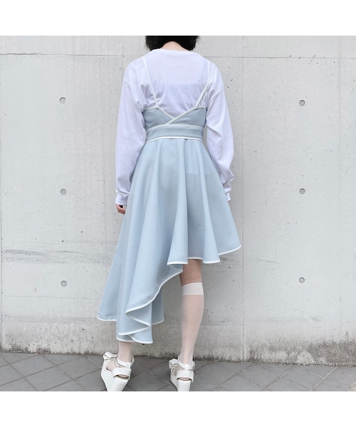 lilLilly（リルリリー）の「アシメントリーパイピングドレス（ワンピース/ドレス・レディース・BLUE/PURPLE/BLACK）」の15枚目の写真