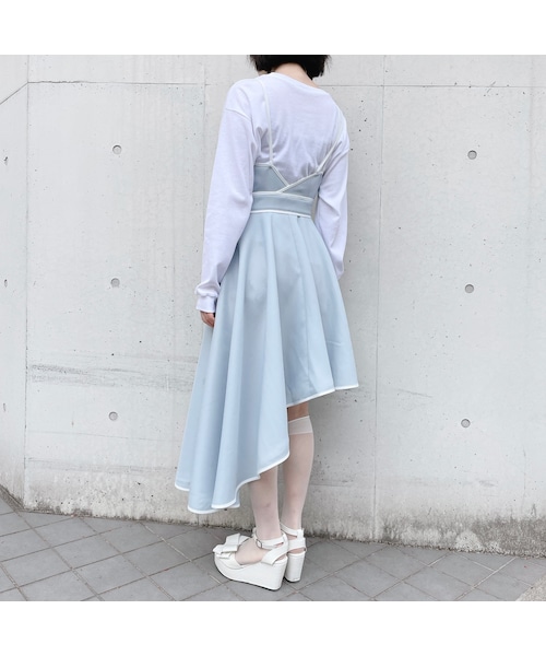 lilLilly（リルリリー）の「アシメントリーパイピングドレス（ワンピース/ドレス・レディース・BLUE/PURPLE/BLACK）」の13枚目の写真