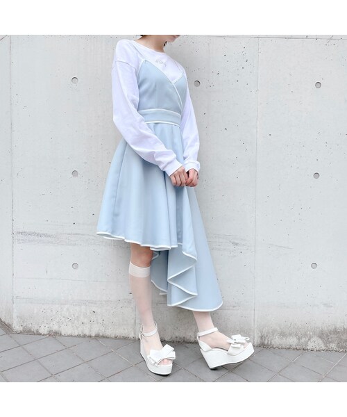 lilLilly（リルリリー）の「アシメントリーパイピングドレス（ワンピース/ドレス・レディース・BLUE/PURPLE/BLACK）」の14枚目の写真