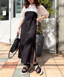 OLIVE des OLIVE | クロップドシャツ×キャミワンピースセット(ワンピース)