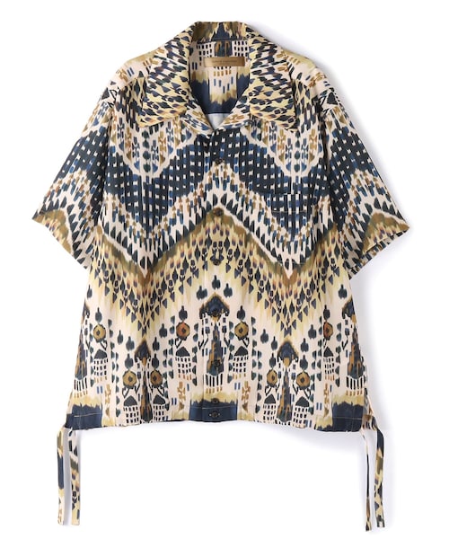 Lui's(ルイス)の「【Robes&Confections】 エスニックプリント梨地シャツ(シャツ/ブラウス・メンズ・イエロー/ネイビー・3)」の1枚目の写真