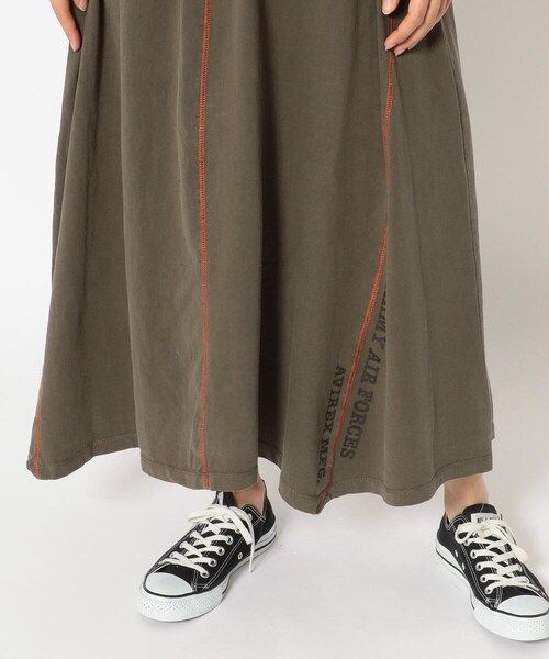 AVIREX(アヴィレックス)の「FADE WASH SKIRT/ フェイドウォッシュスカート(スカート・OFF/WHITE/OLIVE・F)」の5枚目の写真