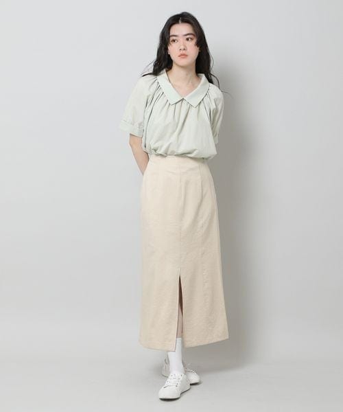 ALAND（エーランド）の「3.3Field Trip／ストレートマキシスカート（スカート・レディース・ブラック(19)/アイボリー(52)・FREE）」の8枚目の写真