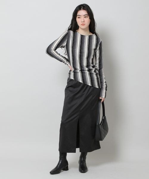 ALAND（エーランド）の「3.3Field Trip／ストレートマキシスカート（スカート・レディース・ブラック(19)/アイボリー(52)・FREE）」の3枚目の写真