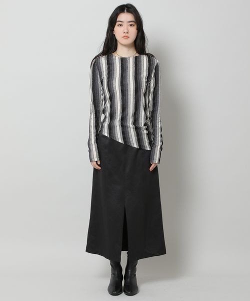 ALAND（エーランド）の「3.3Field Trip／ストレートマキシスカート（スカート・レディース・ブラック(19)/アイボリー(52)・FREE）」の6枚目の写真