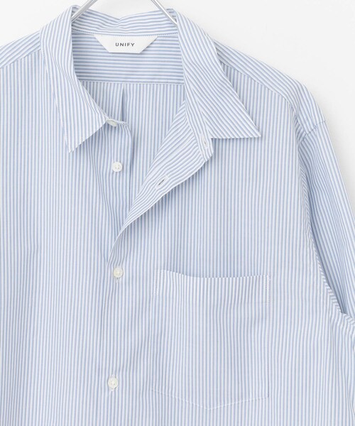 unify（ユニファイ）の「UNIFY スモールカラーオーバーシャツ（その他・レディース・ブルーストライプ・one）」の3枚目の写真