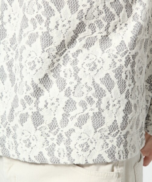 LEPSIM（レプシィム）の「レースボンディングＡライン（トップス・レディース・オフ/ブラック×チャコールグレー/アイボリー×ライトグレー/ダークネイビー・Ｍ/Ｌ）」の15枚目の写真