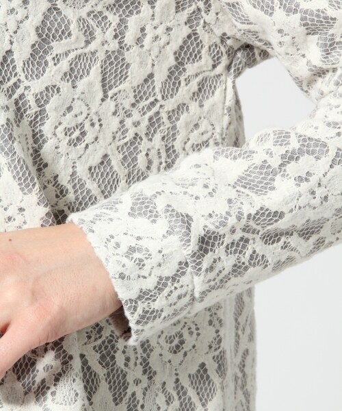 LEPSIM（レプシィム）の「レースボンディングＡライン（トップス・レディース・オフ/ブラック×チャコールグレー/アイボリー×ライトグレー/ダークネイビー・Ｍ/Ｌ）」の14枚目の写真