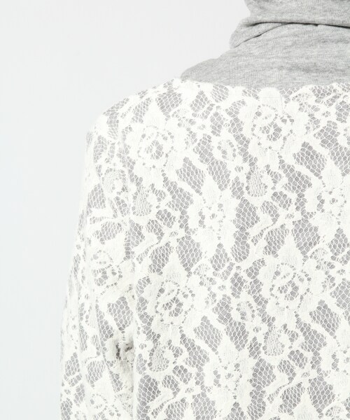 LEPSIM（レプシィム）の「レースボンディングＡライン（トップス・レディース・オフ/ブラック×チャコールグレー/アイボリー×ライトグレー/ダークネイビー・Ｍ/Ｌ）」の16枚目の写真