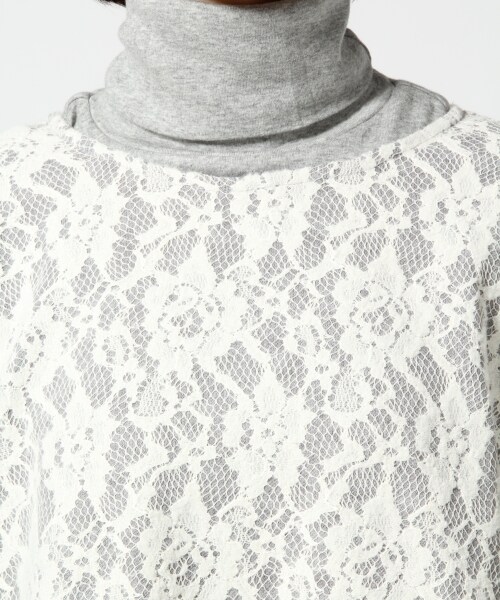 LEPSIM（レプシィム）の「レースボンディングＡライン（トップス・レディース・オフ/ブラック×チャコールグレー/アイボリー×ライトグレー/ダークネイビー・Ｍ/Ｌ）」の11枚目の写真