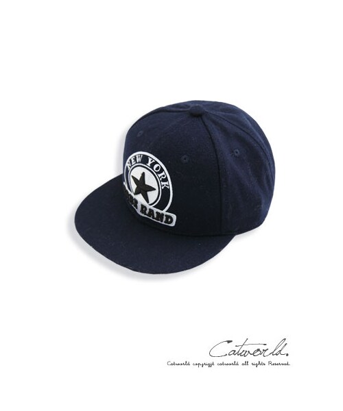 catworld（キャットワールド）の「毛呢街頭感棒球帽（ファッション雑貨・レディース・灰/深藍・F）」の2枚目の写真