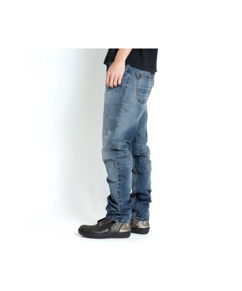 TOM REBL（トムレベル）の「TOM REBL（トムレベル）ベーシックデニムパンツ(ブルー)（パンツ・ブルー）」の2枚目の写真