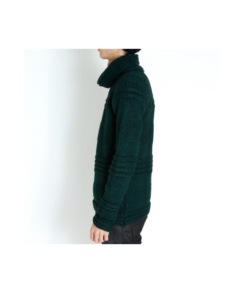 TOM REBL（トムレベル）の「TOM REBL（トムレベル）ハイネックボリュームニット(ブラウン/グリーン)（トップス・ブラウン/グリーン）」の3枚目の写真