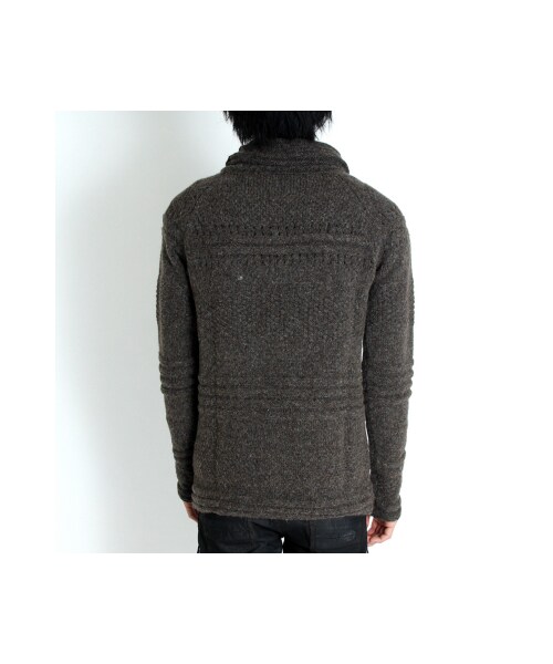 TOM REBL（トムレベル）の「TOM REBL（トムレベル）ハイネックボリュームニット(ブラウン/グリーン)（トップス・ブラウン/グリーン）」の10枚目の写真