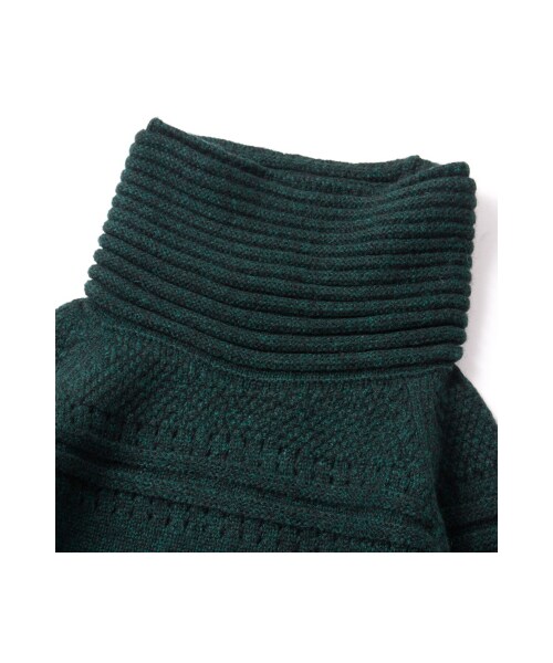 TOM REBL（トムレベル）の「TOM REBL（トムレベル）ハイネックボリュームニット(ブラウン/グリーン)（トップス・ブラウン/グリーン）」の6枚目の写真