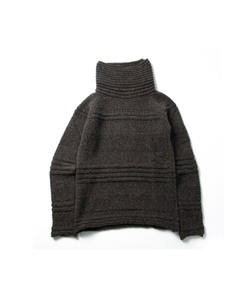 TOM REBL（トムレベル）の「TOM REBL（トムレベル）ハイネックボリュームニット(ブラウン/グリーン)（トップス・ブラウン/グリーン）」の11枚目の写真