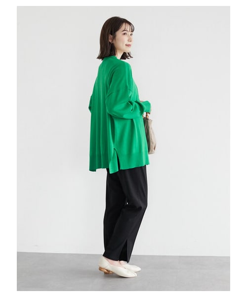 Green　Parks（グリーンパークス）の「洗える ミドル丈ニットカーデ（トップス・オフホワイト/グリーン/ネイビー・F）」の3枚目の写真