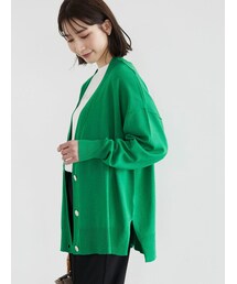 Green　Parks | 洗える ミドル丈ニットカーデ(トップス)