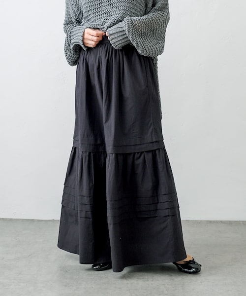 PUAL CE CIN（ピュアルセシン）の「インドポプリンステッチスカート（スカート・レディース・ホワイト/ピンク/ブルー/ブラック・FREE）」の2枚目の写真