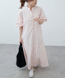 PUAL CE CIN | インドポプリン太糸ステッチワンピース(ワンピース)