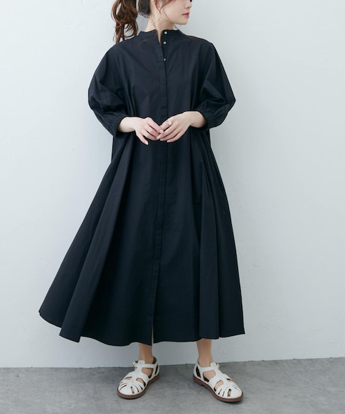 PUAL CE CIN（ピュアルセシン）の「インドポプリン太糸ステッチワンピース（ワンピース・レディース・ホワイト/ピンク/ブルー/ブラック・FREE）」の2枚目の写真