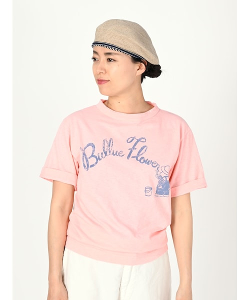 45R ブルフラワープリントの908Tシャツ 45R（フォーティファイブアール）の「ブルフラワーロゴプリント