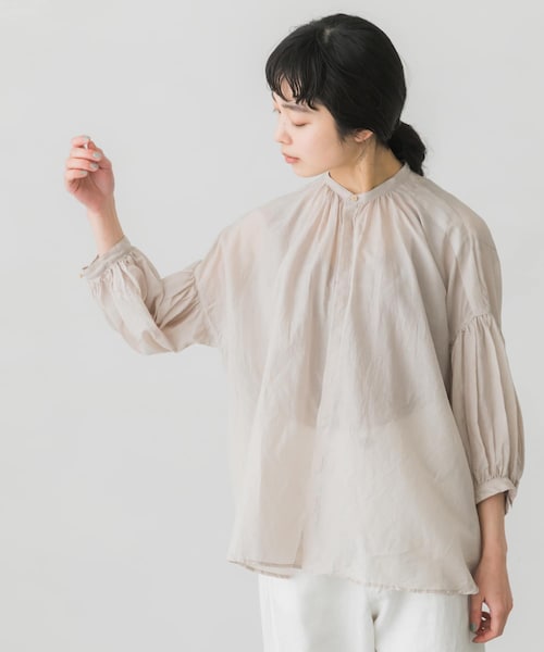 トップス puff-sleeve blouse suzuki takayuki suzuki takayuki puff-sleeve blouse nude
