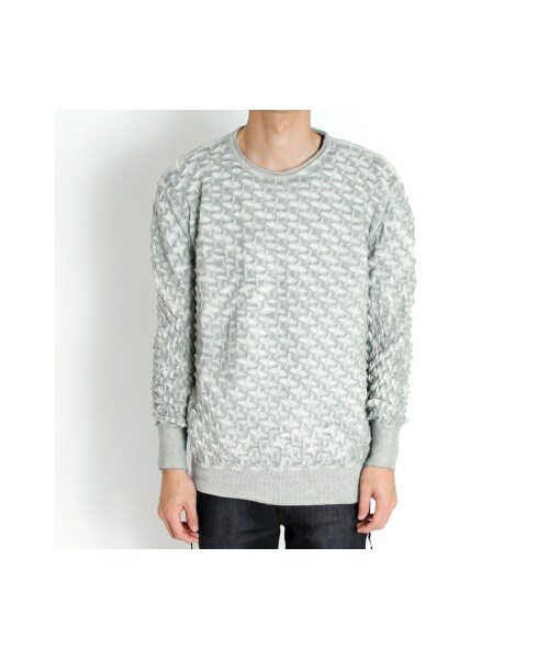 TOM REBL（トムレベル）の「TOM REBL（トムレベル）テクスチャーニット(シルバーグレー/グレー/ブラック)（トップス・シルバーグレー/グレー/ブラック）」の2枚目の写真