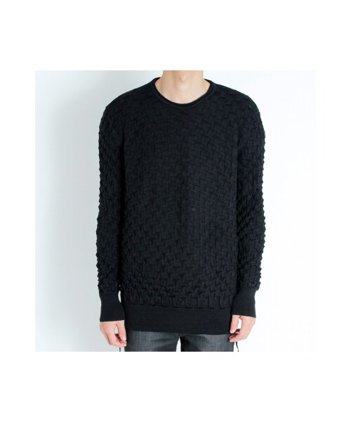 TOM REBL（トムレベル）の「TOM REBL（トムレベル）テクスチャーニット(シルバーグレー/グレー/ブラック)（トップス・シルバーグレー/グレー/ブラック）」の3枚目の写真