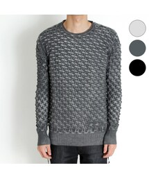 TOM REBL | TOM REBL（トムレベル）テクスチャーニット(シルバーグレー/グレー/ブラック)(トップス)