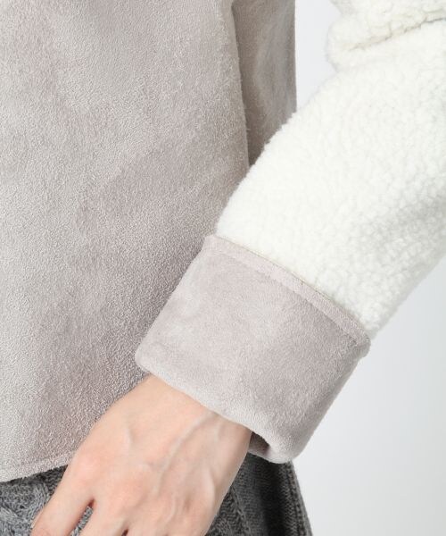 A part by（アパートバイ）の「Ｆムートンノーカラージャケット（ジャケット/アウター・レディース・ブラック/グレー・Ｍ/Ｌ）」の9枚目の写真