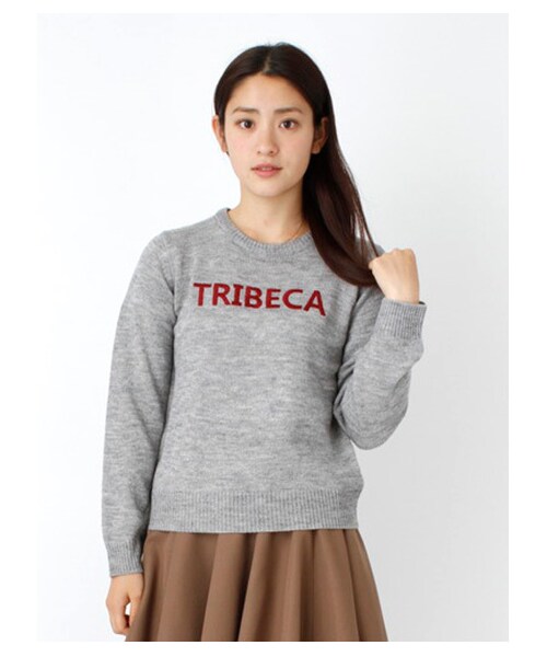 earth music&ecology（アースミュージックアンドエコロジー）の「ロゴニットプルオーバー（ニット・セーター・レディース・杢ライトグレー/ベージュ/ネイビー/ダークグリーン・XS/L）」の7枚目の写真