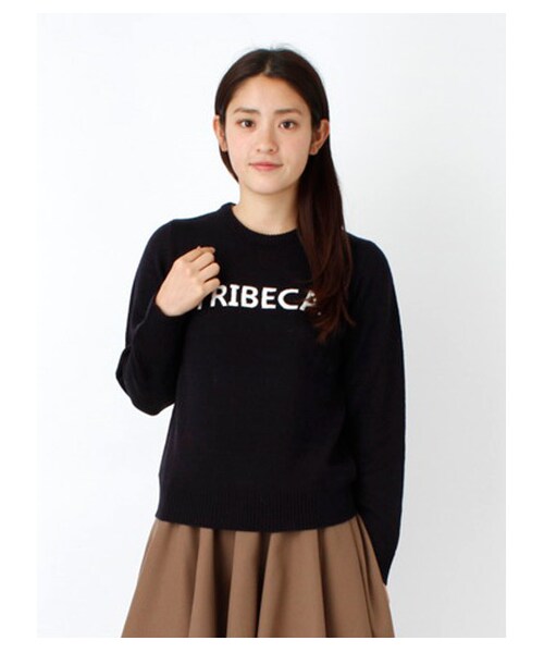 earth music&ecology（アースミュージックアンドエコロジー）の「ロゴニットプルオーバー（ニット・セーター・レディース・杢ライトグレー/ベージュ/ネイビー/ダークグリーン・XS/L）」の9枚目の写真