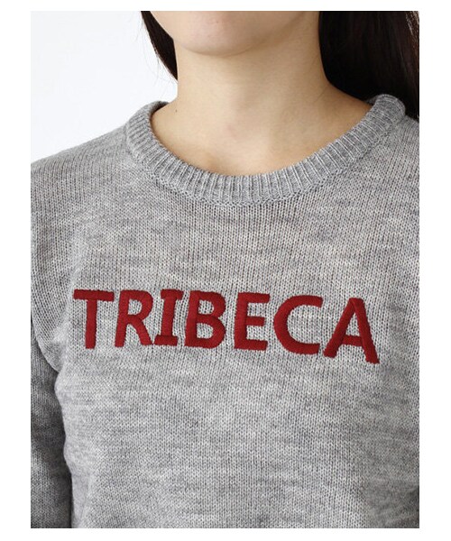 earth music&ecology（アースミュージックアンドエコロジー）の「ロゴニットプルオーバー（ニット・セーター・レディース・杢ライトグレー/ベージュ/ネイビー/ダークグリーン・XS/L）」の4枚目の写真